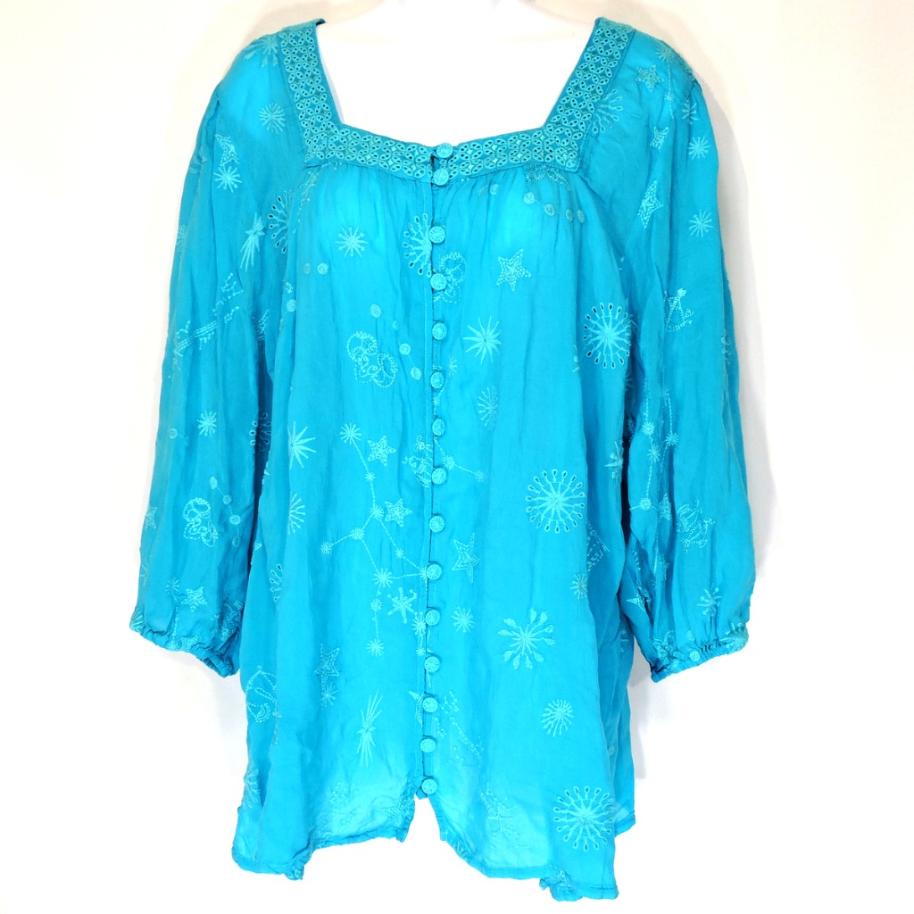 Johnny Was Women's Blue Fashin Blouse